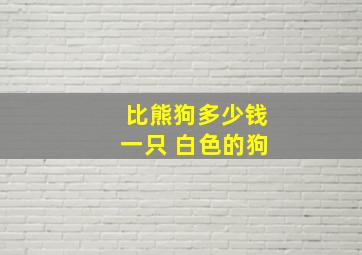 比熊狗多少钱一只 白色的狗